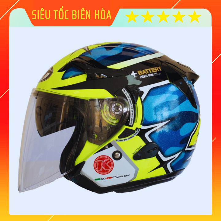 Nón 3/4 KYT Espargaro Chính Hãng Tặng Kèm Khăn Ninja Và Tem KYT