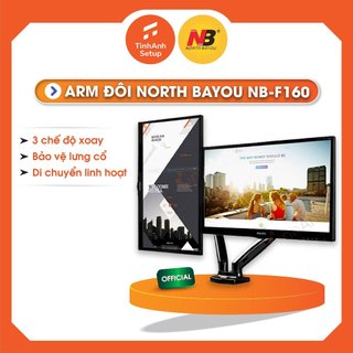 Giá Treo 2 Màn Hình Arm màn hình kép NB F160 17-27 inch tải trọng 9kg mỗi bên