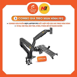 Combo Giá treo màn hình NB F80, NB F160, H180 Kèm Kẹp Đỡ Laptop FP2 Chính Hãng NB  Xoay 360 độ Tải trọng 9Kg 2021