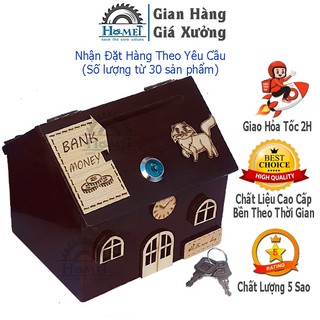  Hộp Đựng Tiền Tiết Kiệm Bằng Gỗ Có Khóa Hình Ngôi Nhà Xinh Xắn  HAMET_HTKNN  Hộp Đựng Tiền Độc Đáo 