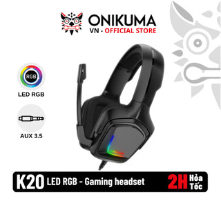 ONIKUMA K20 - Tai nghe chuyên dụng gaming - Tai chụp có micro - Đèn led RGB magic - Dây jack 3.5mm