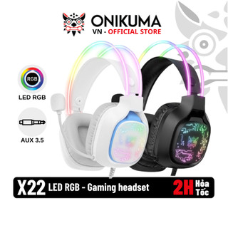  ONIKUMA X22 - Tai nghe gaming - Cắm dây jack 3.5mm - Đèn led RBG Magic - Micro 360 độ giảm ồn