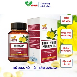 Tinh dầu hoa anh thảo NUTRI EVENING PRIMROSE OIL Bổ sung nội tiết tố giúp trắng da mờ nám hộp 60 viên