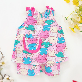 TOLEXINH [21kg-35kg] bộ tole áo ba lỗ quần đùi bé gái - vải loại 1