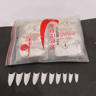 Móng nối form nhọn ngắn làm nail ( Túi 500 móng màu trắng đục)