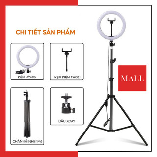 Đèn livestream size 26 30 33 36 cm và chân 2m1 hỗ trợ chụp ảnh, make up trang điểm, quay tiktok...