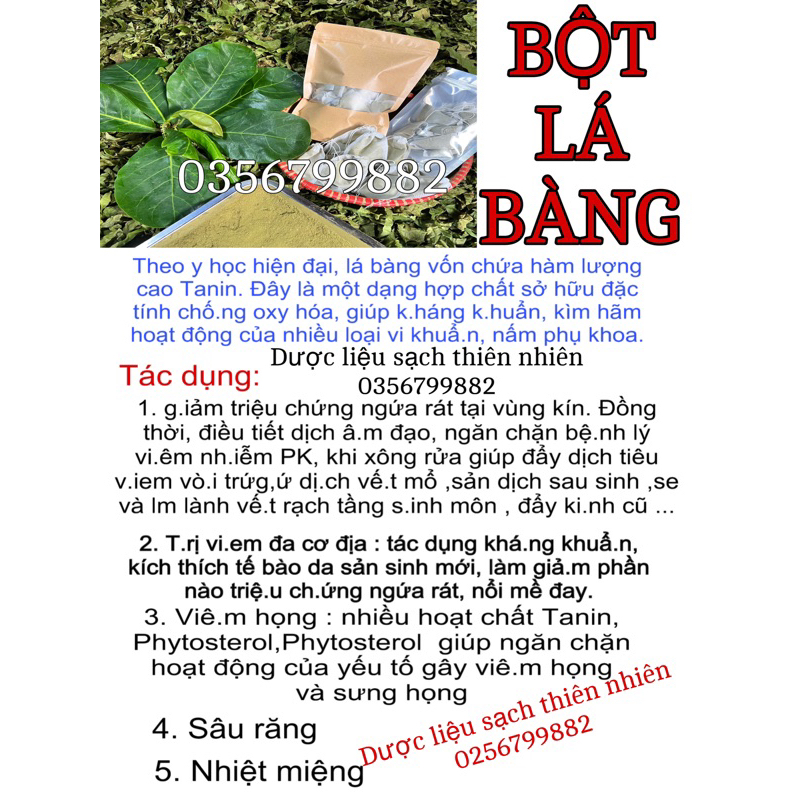 Bột lá bàng ,rôm sảy ,ngứa ngoài da  xông rửa , hỗ trợ đào thải nấm ,hpv ,dịch phụ khoa,có che tên sản phẩm