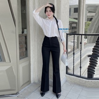 Quần tây nữ ống loe cạp cao Kim Ruby Fashion chất tuyết mưa loại 1 mềm mịn tôn dáng