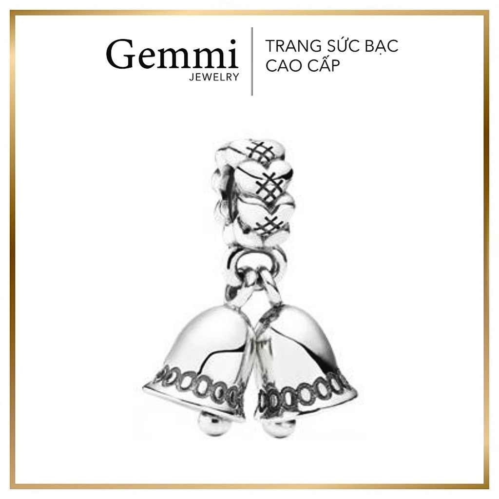 [LOẠI 1] Hạt Charm Treo 2 Chuông mix vòng Bạc Thái S925 - Gemmi Jewelry SP178