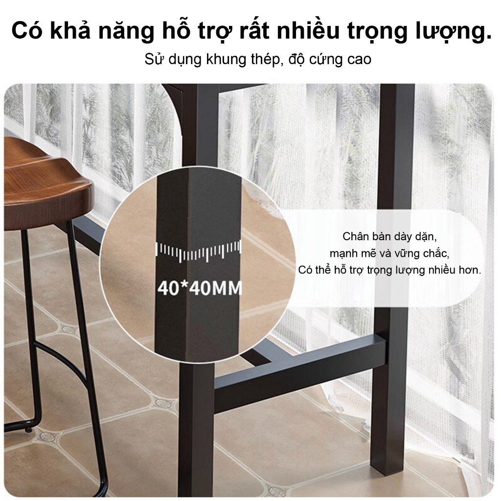 ALVIN Bàn làm việc khung bàn bar sắt kết hợp giá sách, dễ dàng lắp ráp | BigBuy360 - bigbuy360.vn