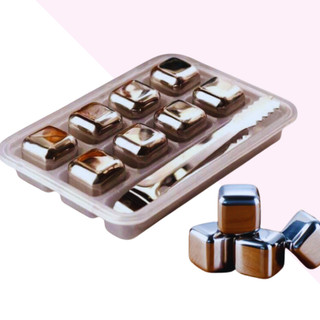 [Lẻ=sỉ, loại 8v ] Đá lạnh vĩnh cửu - Đá inox không tan làm lạnh đồ uống nhưng không tan sử dụng lâu dài tặng kèm kẹp gắp