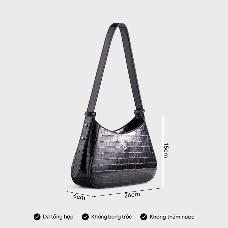 Túi xách da đeo vai thời trang YUUMY (đen)