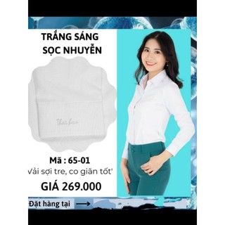 Nhiều màu. Áo sơ mi nữ Thái Hòa trắng sọc caro mã 65.