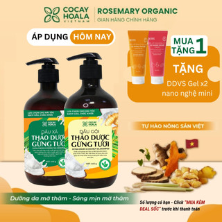 Combo Dầu Gội Thảo Dược Hữu Cơ Gừng Dừa Cỏ Cây Hoa Lá VIETNAM - Giảm Rụng Tóc Giúp Tóc Mềm Mượt-440g/chai