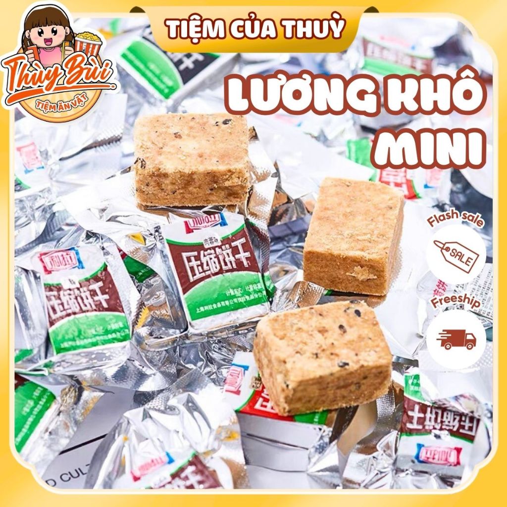 Lương Khô Mini Đủ Vị - Lương Khô Nén Lila Thượng Hải, đồ ăn vặt Nội Địa