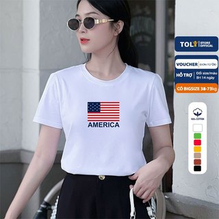 Áo thun nữ TOLI cổ tròn tay ngắn, dáng ôm nhẹ, in hình dễ thương, vải cotton mềm mịn PS -01