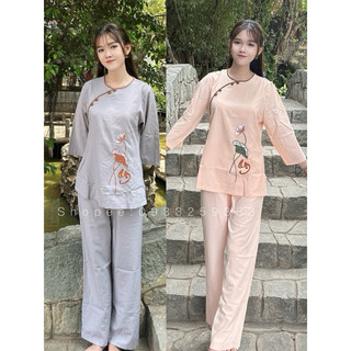 Đồ lam đi chùa # tròn viền an kate lụa