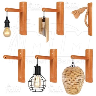 Ốp tường thả đèn bằng tre - Thả dây đèn trang trí, chụp đèn mây tre, gỗ, sắt.