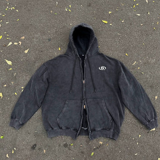 Áo Hoodie Zip Boxy Wash Acid 400gsm Unisex- Badrevolution chính hãng