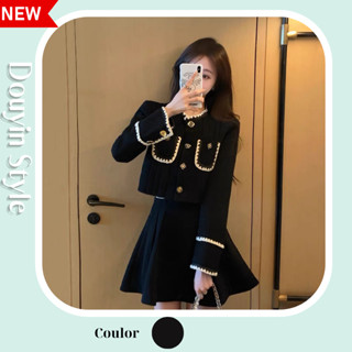  Set Áo Váy Xếp Ly Áo Croptop Tay Dài Kiểu Dáng Thanh Lịch Tiểu Thư Hàn Quốc Di Tiệc Đi Chơi Douyin Style 