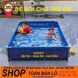 Bể bơi cho bé, bể bơi có khung làm hồ nuôi ốc ếch cá lươn