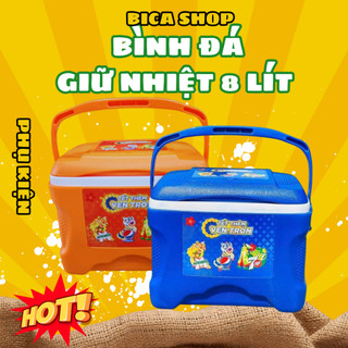 Thùng đá giữ nhiệt 8 lít dáng vuông nhựa tý liên siêu tiện lợi + tặng quà ngẫu nhiên