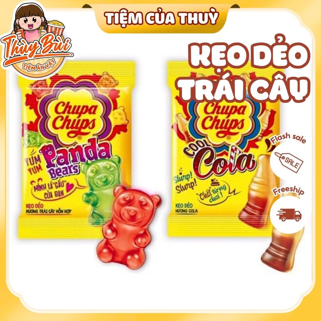 Kẹo Dẻo Alpenliebe Hương Trái Cây Hình Gấu Panda / Cola, Kẹo Alpenlibe Mềm Dẻo