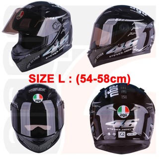 [TẶNGTÚIĐỰNG + KHĂNTRÙM + BH12THÁNG] Nón bảo hiểm AGU fullface tem 46 A138