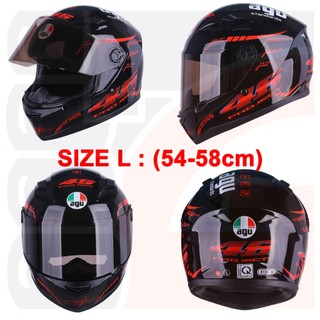 [TẶNGTÚIĐỰNG + KHĂNTRÙM + BH12THÁNG] Nón bảo hiểm AGU fullface tem 46 A138