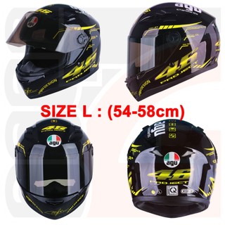 [TẶNGTÚIĐỰNG + KHĂNTRÙM + BH12THÁNG] Nón bảo hiểm AGU fullface tem 46 A138