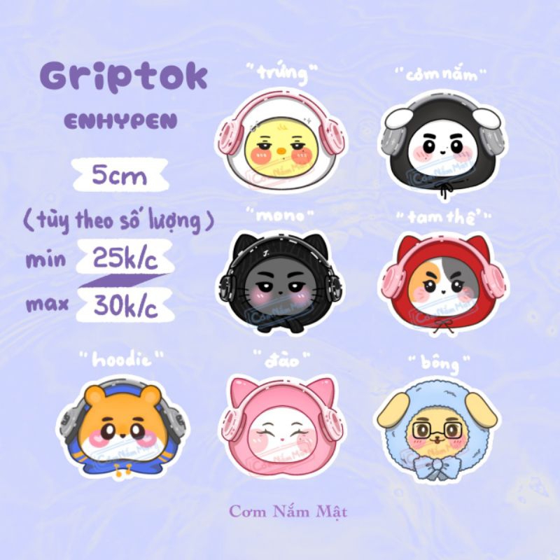 GRIPTOK (giá đỡ điện thoại) ENHYPEN Jungwon Heeseung Jay Jake Sunghoon Sunoo Ni-ki