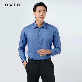 OWEN - Áo Sơ mi dài tay Owen Regularfit chất sợi tre màu xanh ghi 221065 - Áo sơ mi nam dài tay