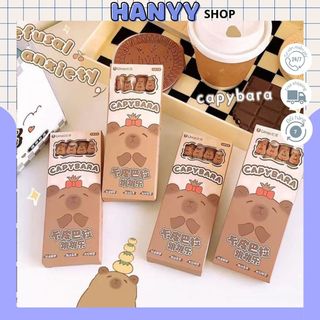 Set 4 Bút Xanh Xóa Được Charm Capybara ngòi 0.5mm - Hanyyshop