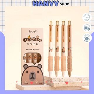 Set 4 Bút Đen Capybara ngòi 0.5mm - Hanyyshop