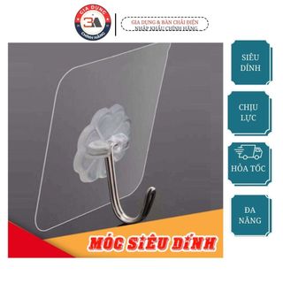 Móc Dán Tường Siêu Dính Trong Suốt Chịu Lực Tốt Treo Tường Chắc Chắn 6x6 cm - Móc dán tường treo đồ đa năng