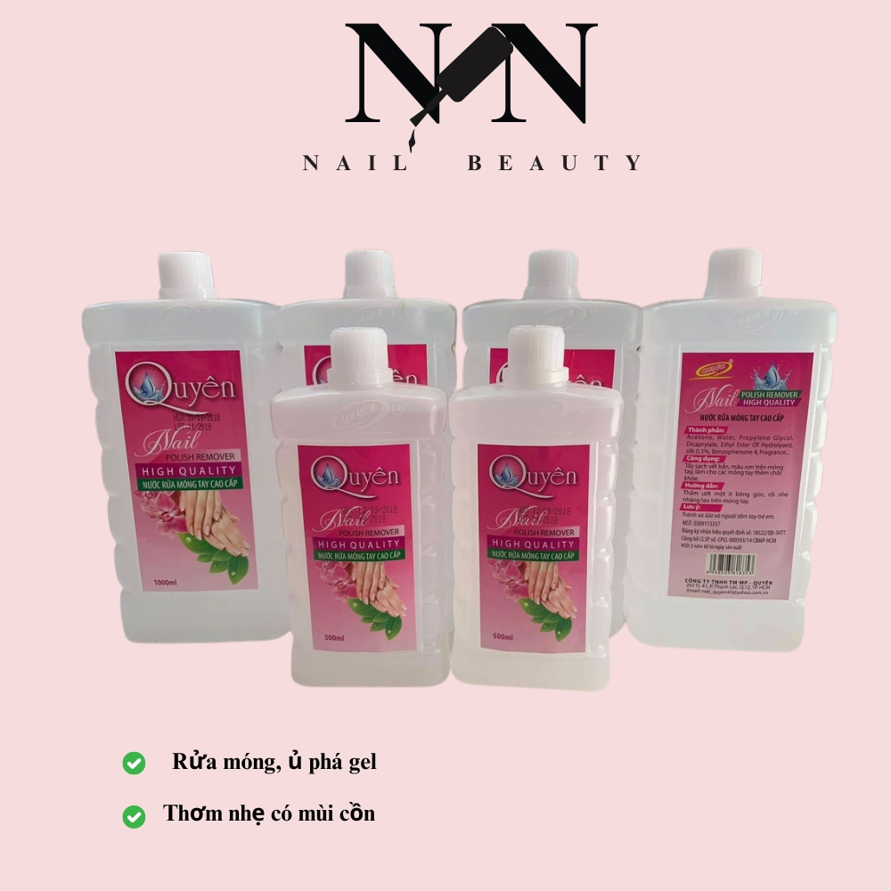 Nước rửa móng tay aceton chính hãng - Nước rửa axeton loại tốt tẩy mạnh, sạch nhanh, mùi dễ chịu 500