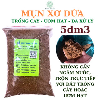 Mụn sơ dừa TOTT’s Fertilizer, bịch 5dm3 chuyên dùng trồng cây các loại