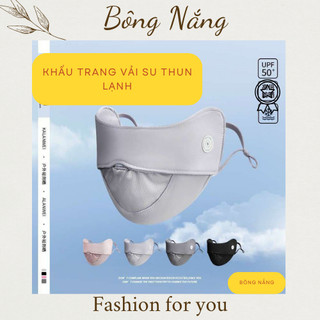 Khẩu trang vải su thun lạnh cho nữ nhẹ mát chống nắng chống tia UV UPF50 tốt Bông Nắng Store