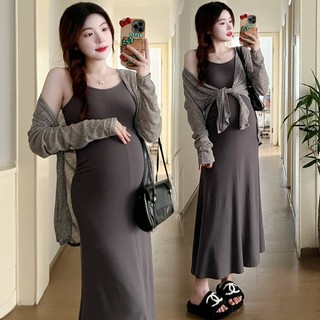 Váy 2 Dây Xám Siêu Mềm Co Giãn Dáng Dài A2977