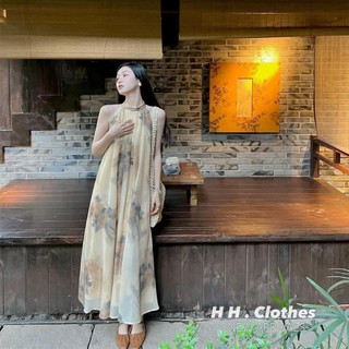 VÁY YẾM SUÔNG HOA VÀNG KÈM ĐAI RỜI - HÀNG CAO CẤP nữ
