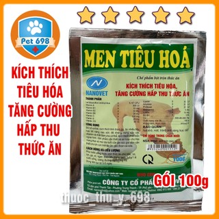 100g MEN TIÊU HÓA - NANOVET KÍCH THÍCH TIÊU HÓA , TĂNG CƯỜNG HẤP THU THỨC ĂN PET-698