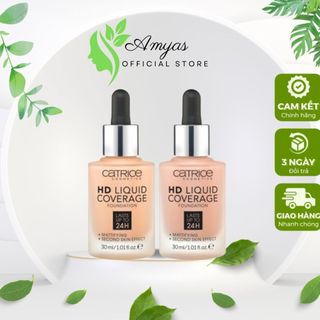 Kem nền kiềm dầu Catrice HD 24h Liquid Coverage Foundation che phủ hoàn hảo
