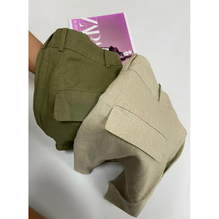 Quần short Bermuda linen nữ
