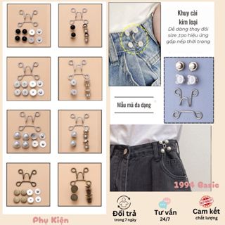 [Cam Kết Giống Hình] Khuy cài điều chỉnh độ rộng cạp quần. Nút cài thu nhỏ kích thước lưng quần bằng kim loại tiện lợi.