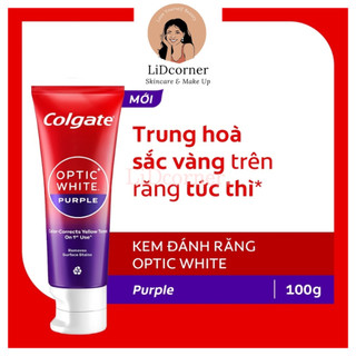 Kem Đánh Răng Colgate trắng răng Optic White Purple 100g công nghệ sắc tím, trung hòa ố vàng tức thì