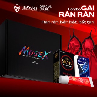 Combo Gai Rân Rân - Bao cao su SKYN Intense + Bao cao su Lifestyles Epic + Gel bôi trơn LifeStyles Warm Lovin'+ Váy ngủ