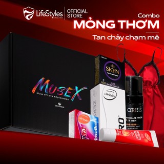Combo Mỏng Thơm - Bao cao su Lifestyles Zero; Mixed Berry+SKYN Elite+Gel bôi trơn Warm Lovin'+Bọt vệ sinh Oriss+Váy ngủ