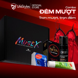 Combo Đêm Mượt - Bao cao su SKYN Elite+Lifestyles Lovetime+Gel bôi trơn Lifestyles Aloe+Bọt vệ sinh Oriss+Váy ngủ