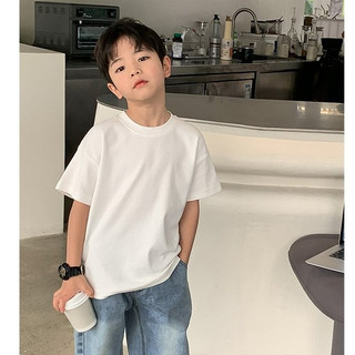 Áo thun bé trai size đại 50kg Magickids áo phông cho bé cộc tay trơn cotton 4 màu mùa hè thoải mái thoáng mát  AO24008