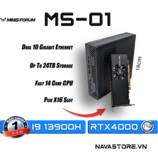  MS-01 Mini Workstation Minisforum băng thông 10Gbps Máy trạm nhỏ gọn tốc độ cao, có khe PCIE
